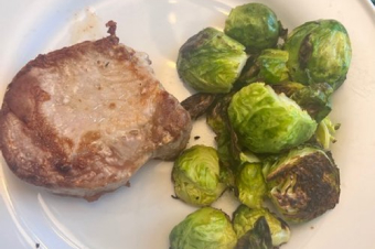 Pork Chops and Brussels Sprouts